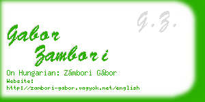 gabor zambori business card